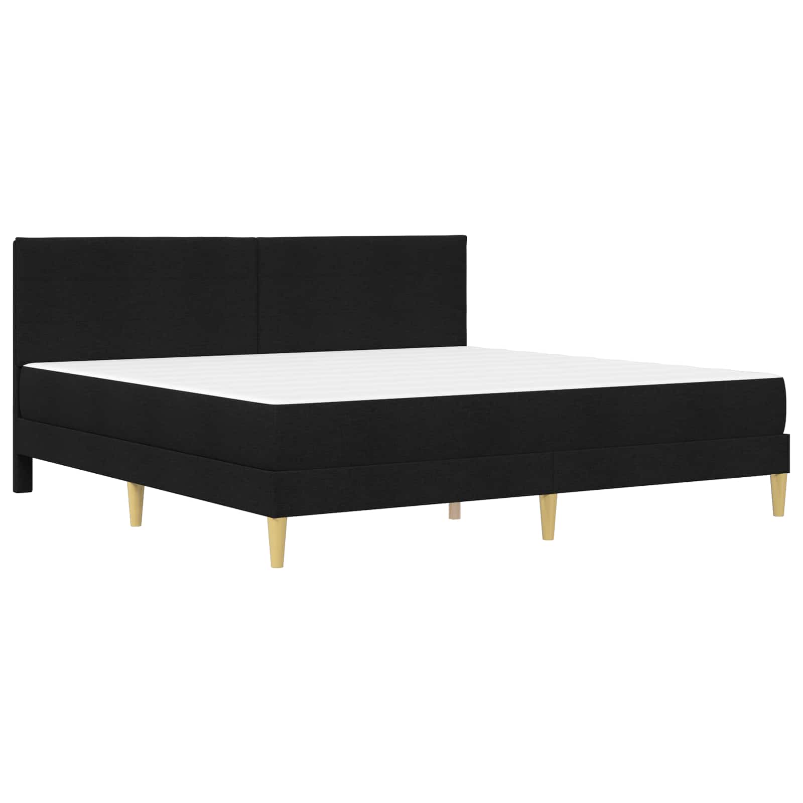Bettgestell mit Matratze Schwarz 180 x 200 cm Stoff