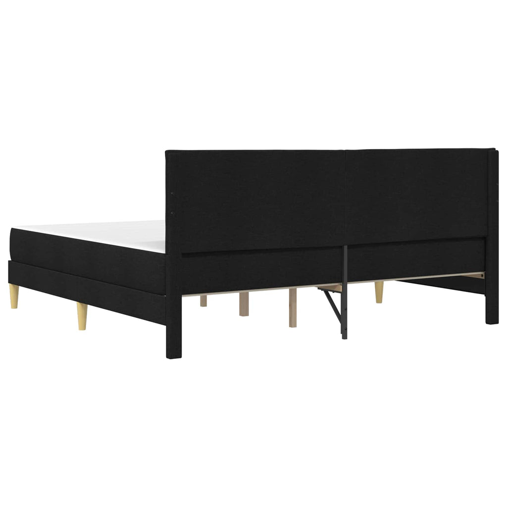 Bettgestell mit Matratze Schwarz 180 x 200 cm Stoff