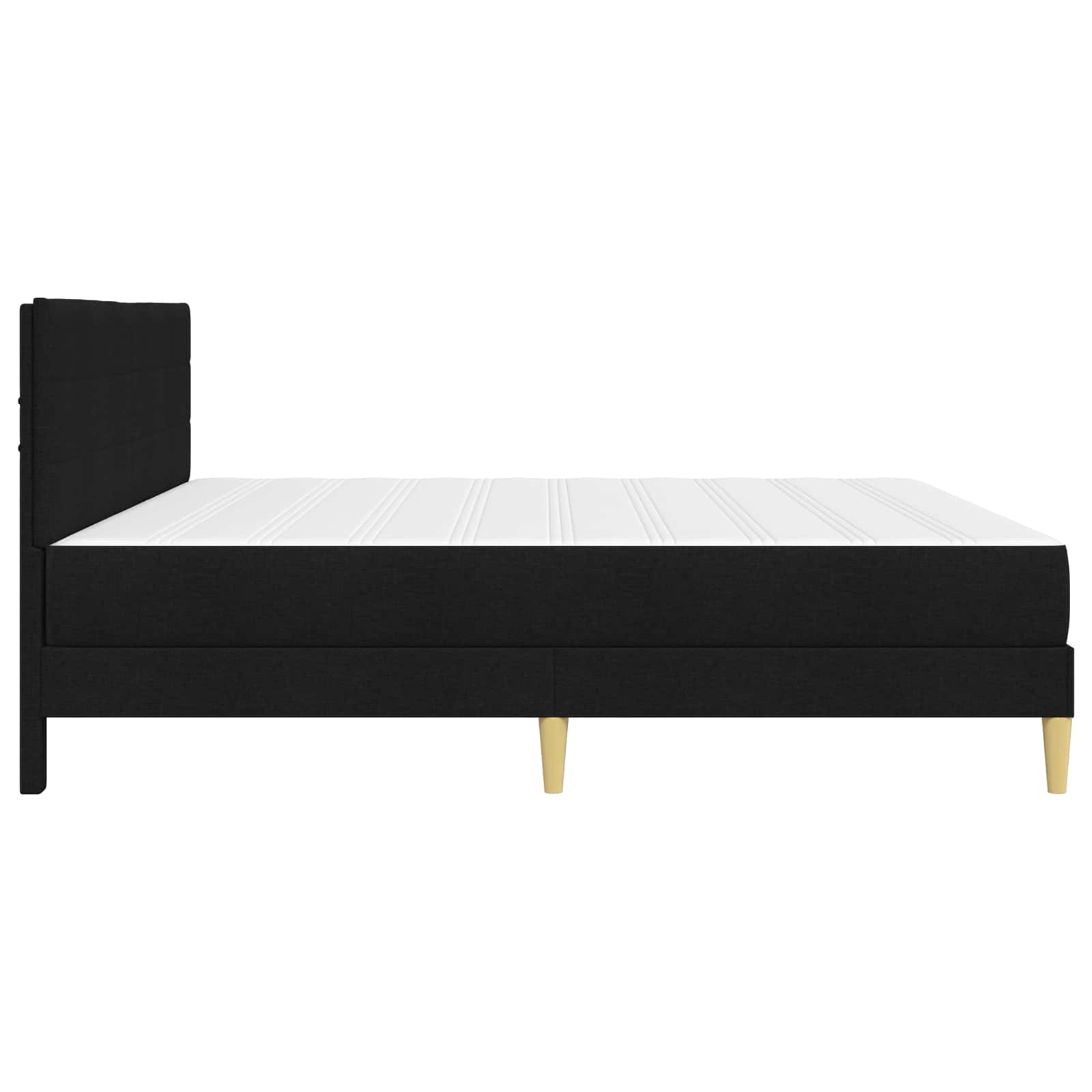 Bettgestell mit Matratze Schwarz 180 x 200 cm Stoff