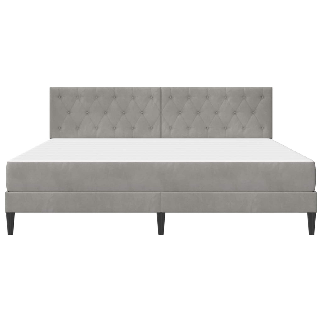 Bettgestell mit Matratze Hellgrau 180 x 200 cm Samt