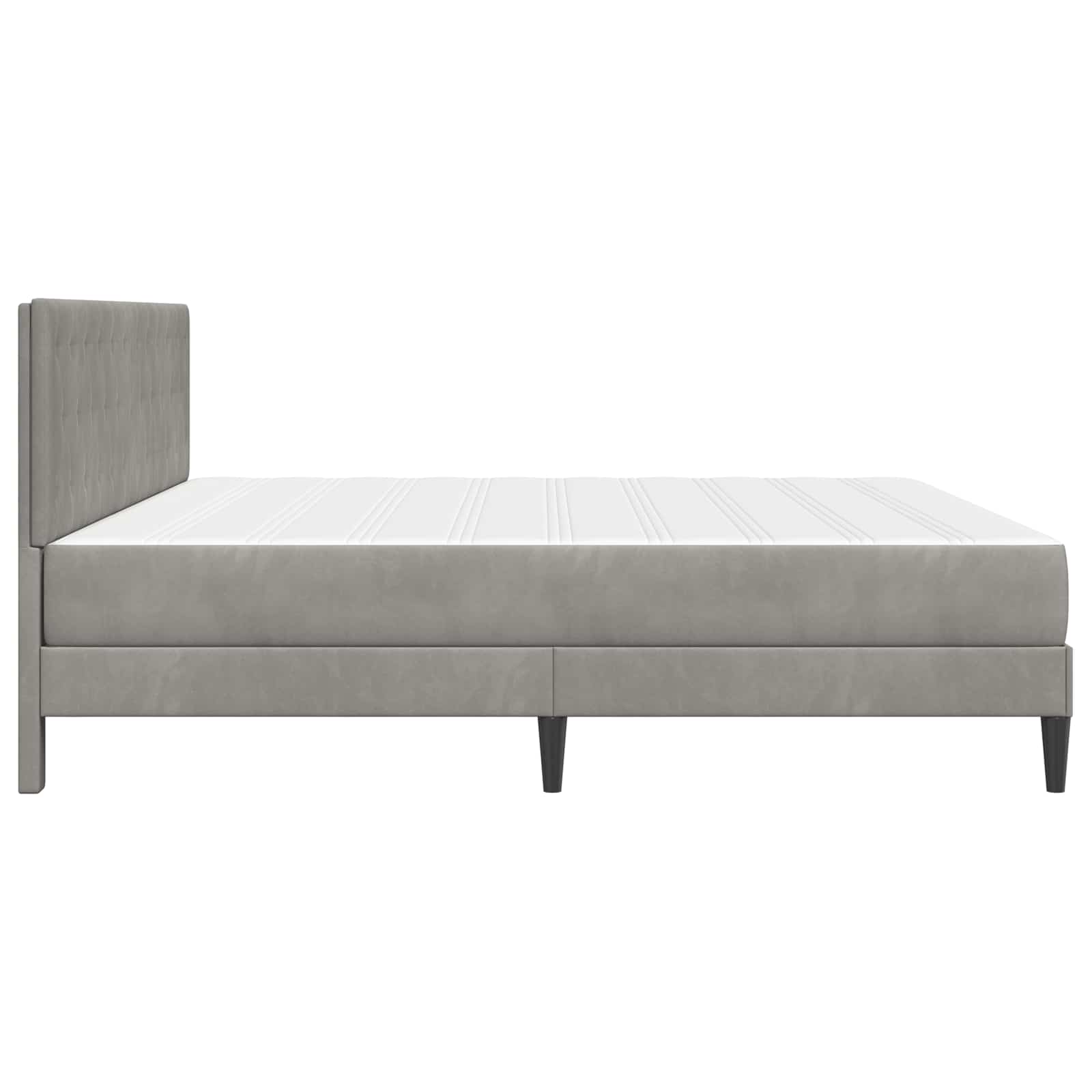 Bettgestell mit Matratze Hellgrau 180 x 200 cm Samt