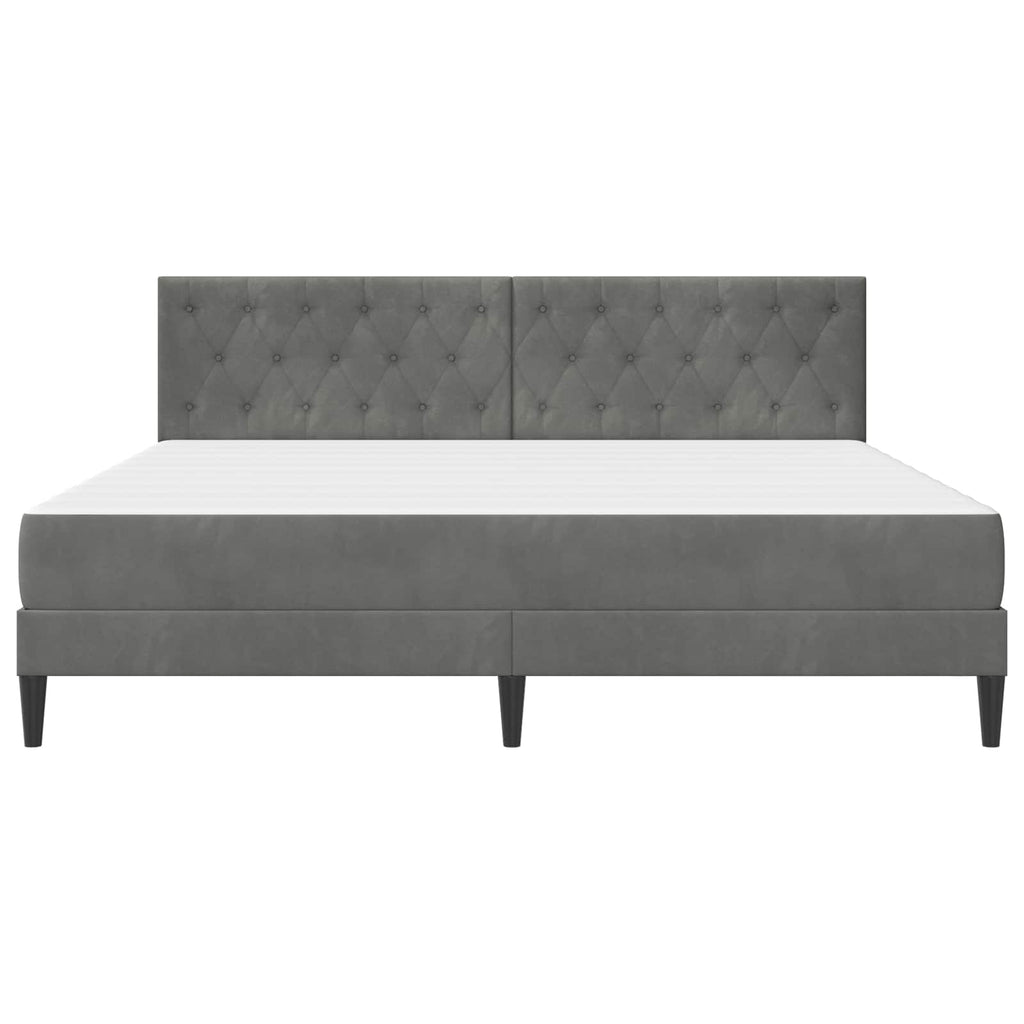 Bettgestell mit Matratze Dunkelgrau 180 x 200 cm Samt