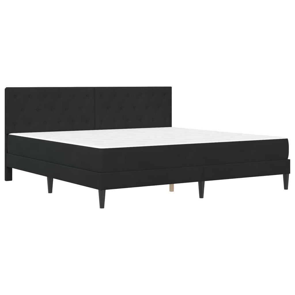 Bettgestell mit Matratze mit Kopfteil Schwarz 180 x 200 cm Samt