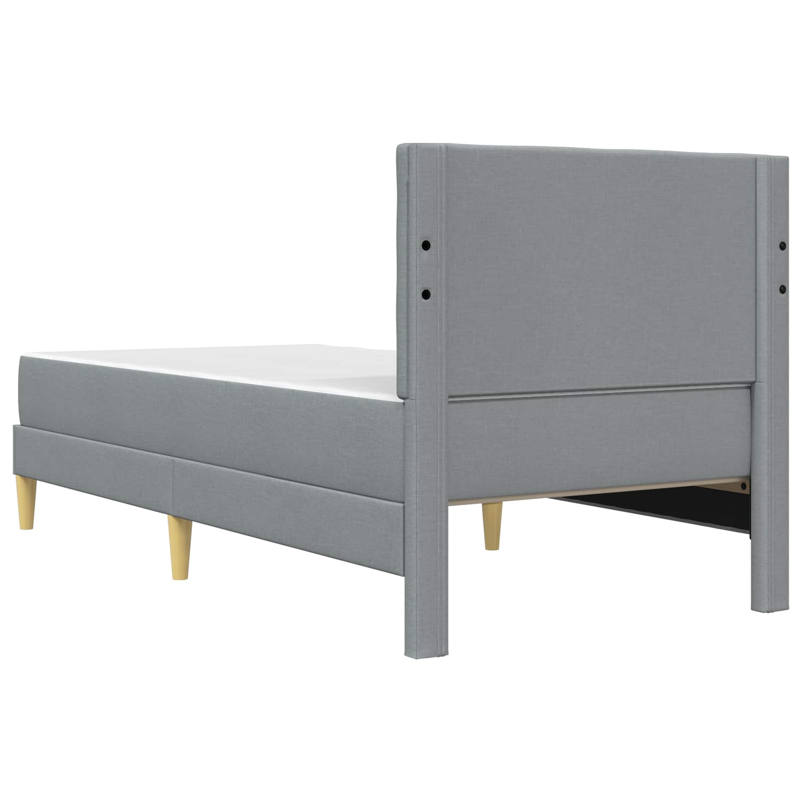Bettgestell mit Matratze Hellgrau 90 x 190 cm Stoff