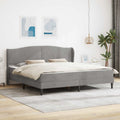 Bettrahmen mit Kopfteil Hellgrau 180 x 200 cm Samt