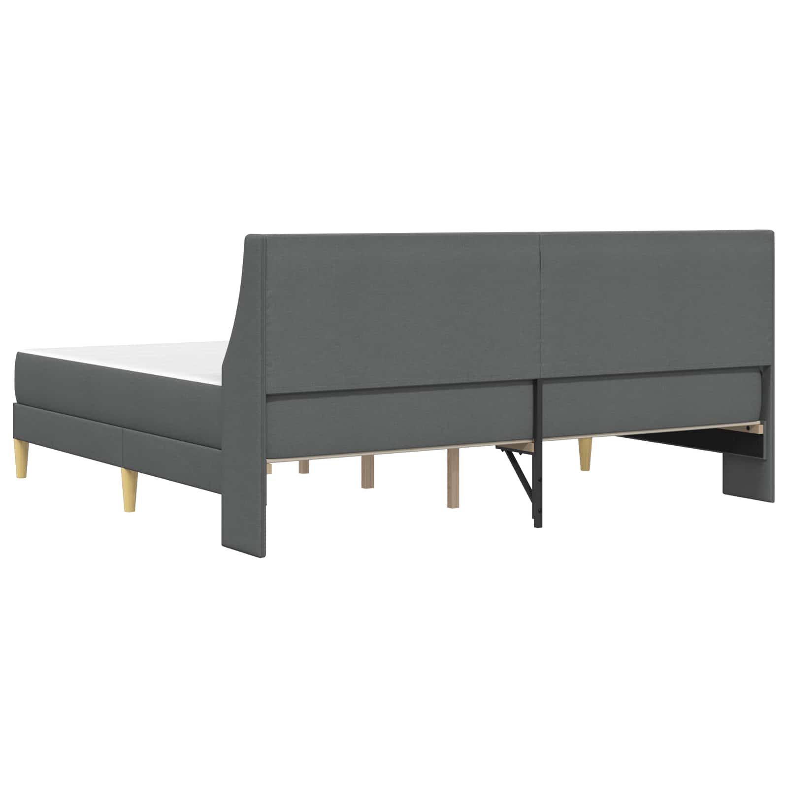 Bettgestell mit Matratze Dunkelgrau 180 x 200 cm Stoff