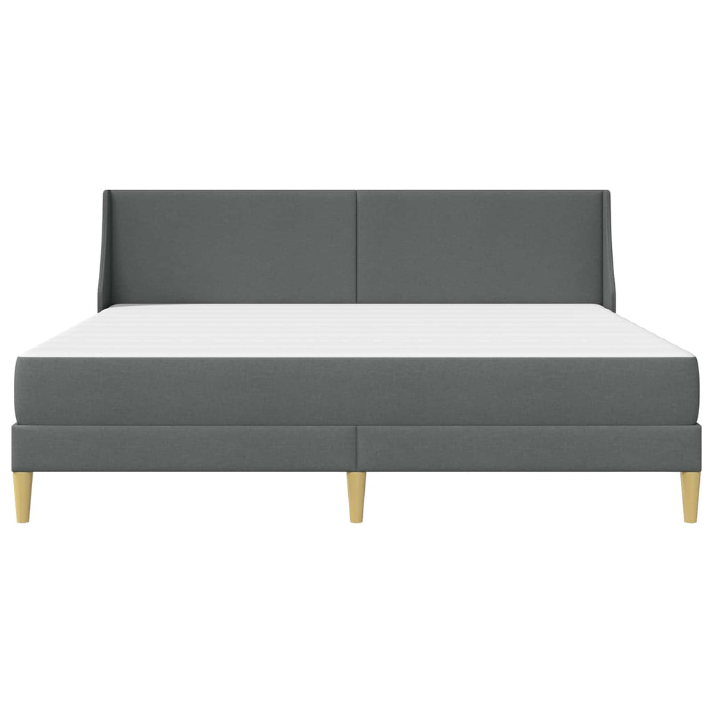 Bettgestell mit Matratze Dunkelgrau 180 x 200 cm Stoff