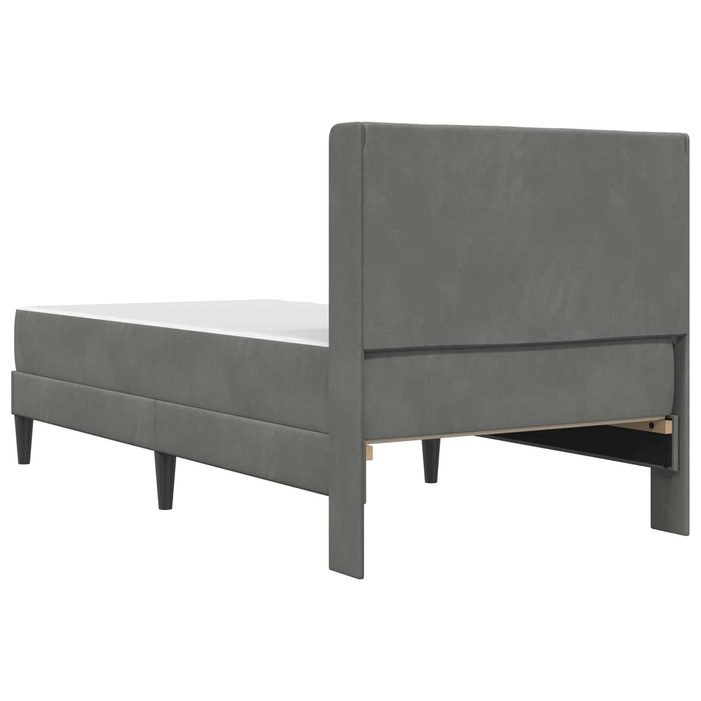 Bettgestell mit Matratze Dunkelgrau 90 x 200 cm Samt