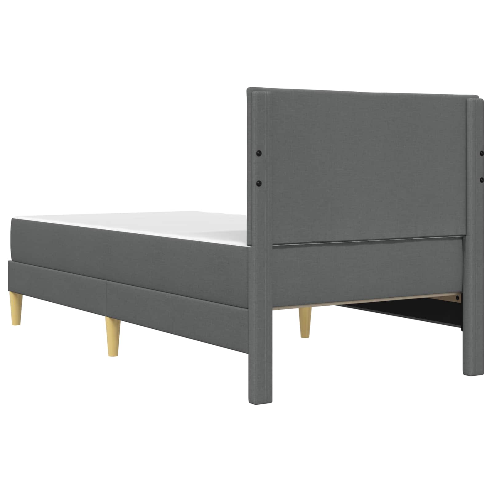 Bettgestell mit Matratze Dunkelgrau 90 x 190 cm Stoff