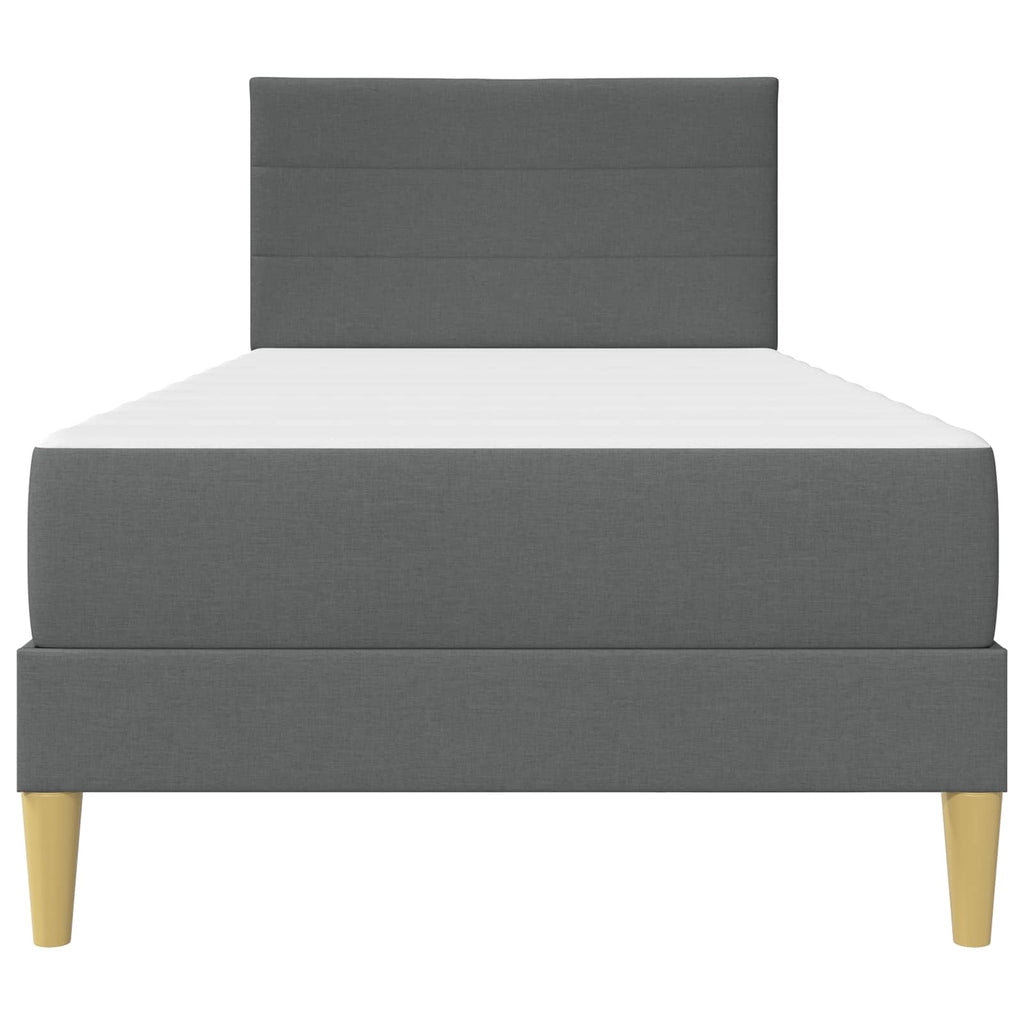 Bettgestell mit Matratze Dunkelgrau 90 x 190 cm Stoff