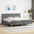 Bettgestell mit Matratze Dunkelgrau 180 x 200 cm Stoff
