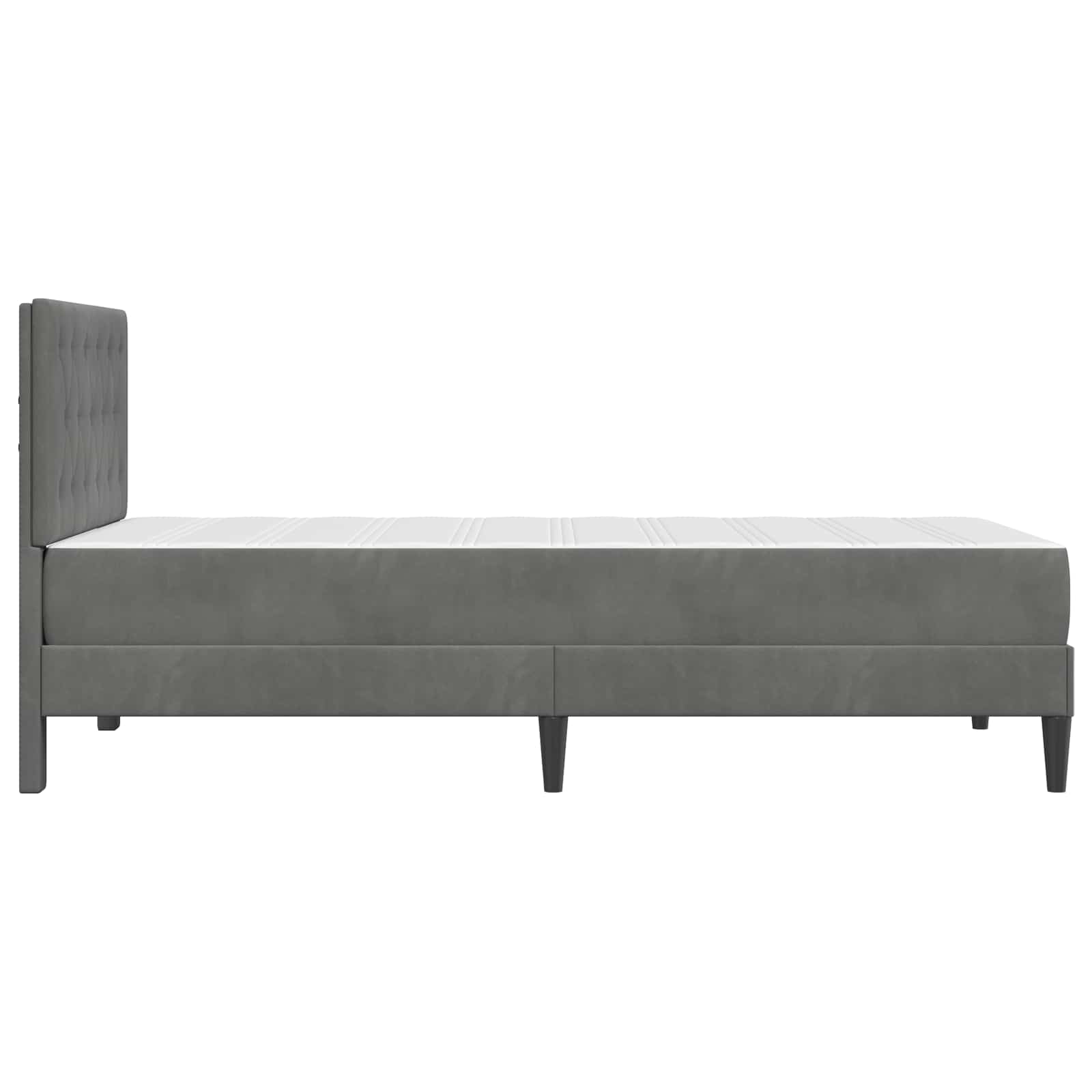 Bettgestell mit Matratze Dunkelgrau 90 x 190 cm Samt
