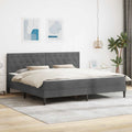Bettgestell mit Matratze Dunkelgrau 180 x 200 cm Samt