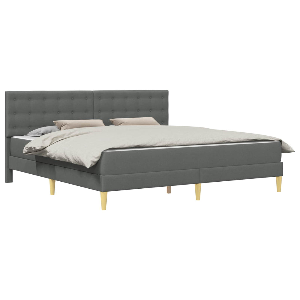 Bettgestell mit Matratze Dunkelgrau 180 x 200 cm Stoff