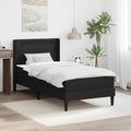 Bettgestell mit Matratze Schwarz 90 x 190 cm Kunstleder