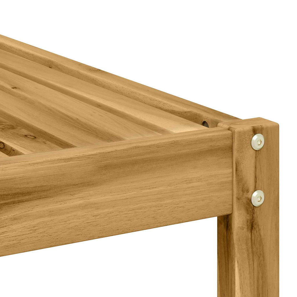 Outdoor Hocker Massivholz Akazie Weiß 59 x 59 x 37 cm