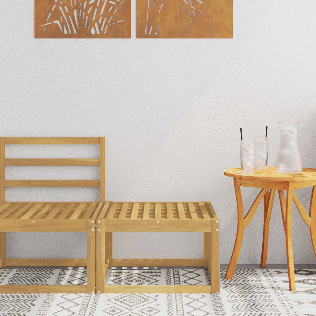 Outdoor Hocker Massivholz Akazie Weiß 59 x 59 x 37 cm