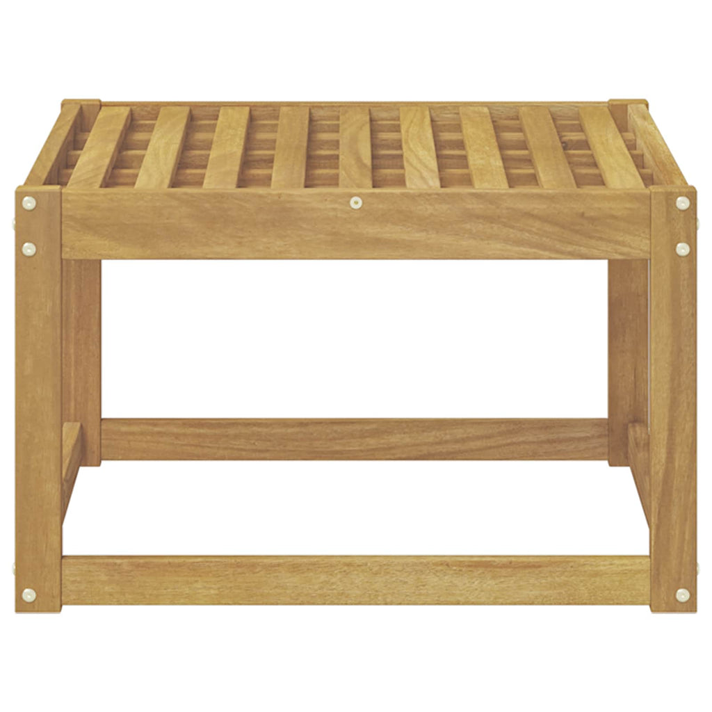 Outdoor Hocker Massivholz Akazie Weiß 59 x 59 x 37 cm