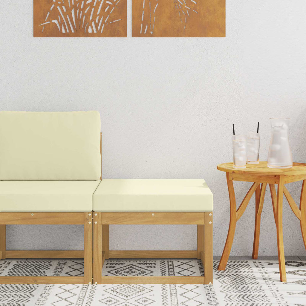 Outdoor Hocker Massivholz Akazie Weiß