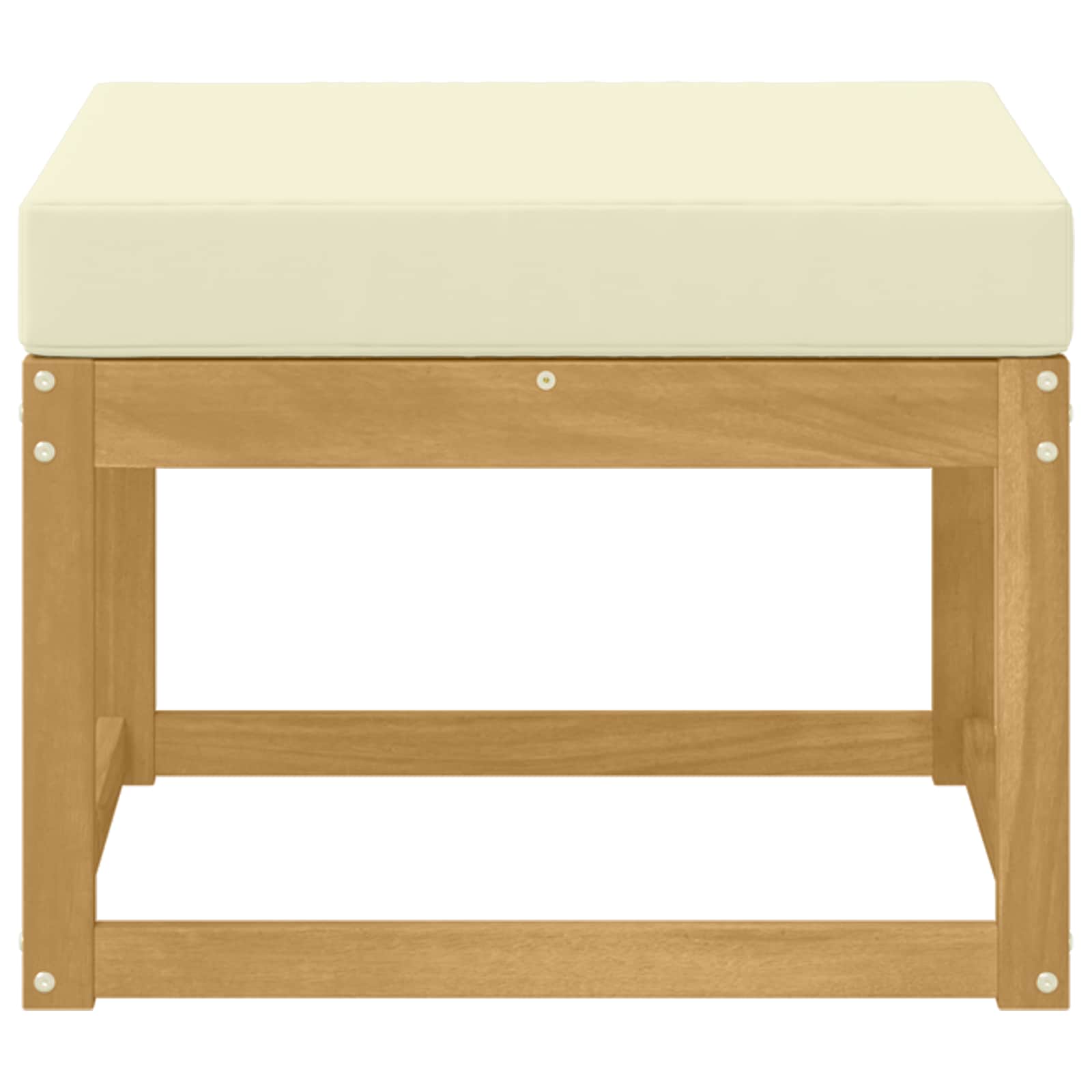Outdoor Hocker Massivholz Akazie Weiß