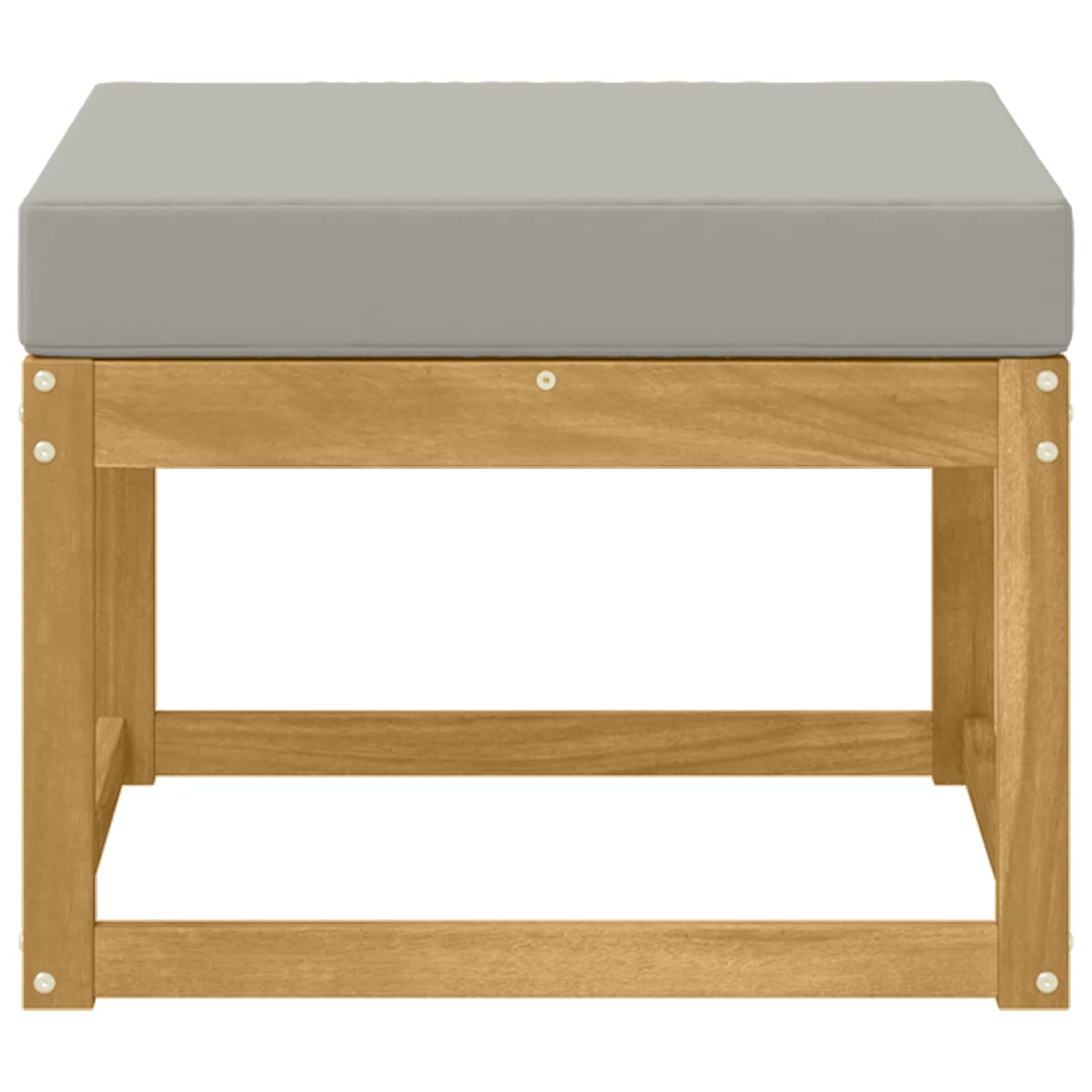 Outdoor Hocker Massivholz Akazie Weiß