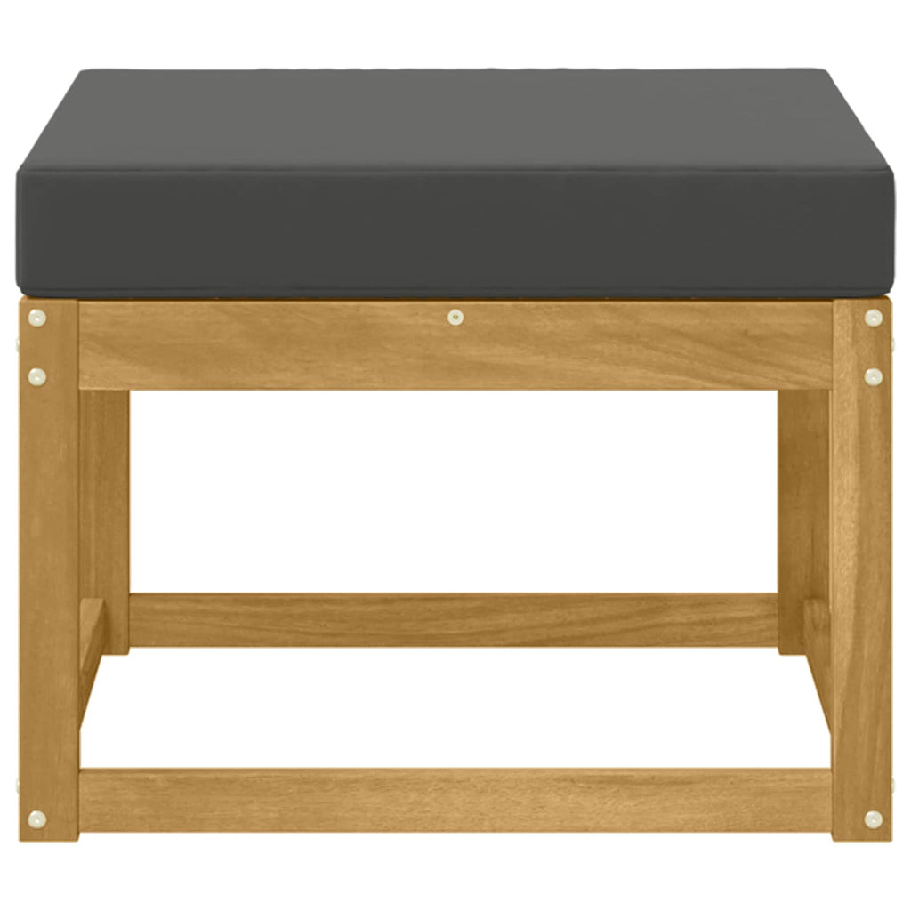 Outdoor Hocker Massivholz Akazie Weiß