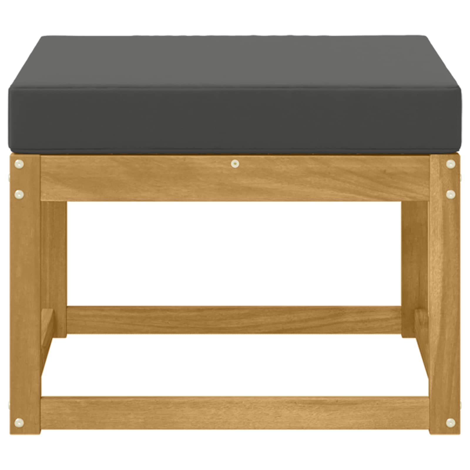 Outdoor Hocker Massivholz Akazie Weiß