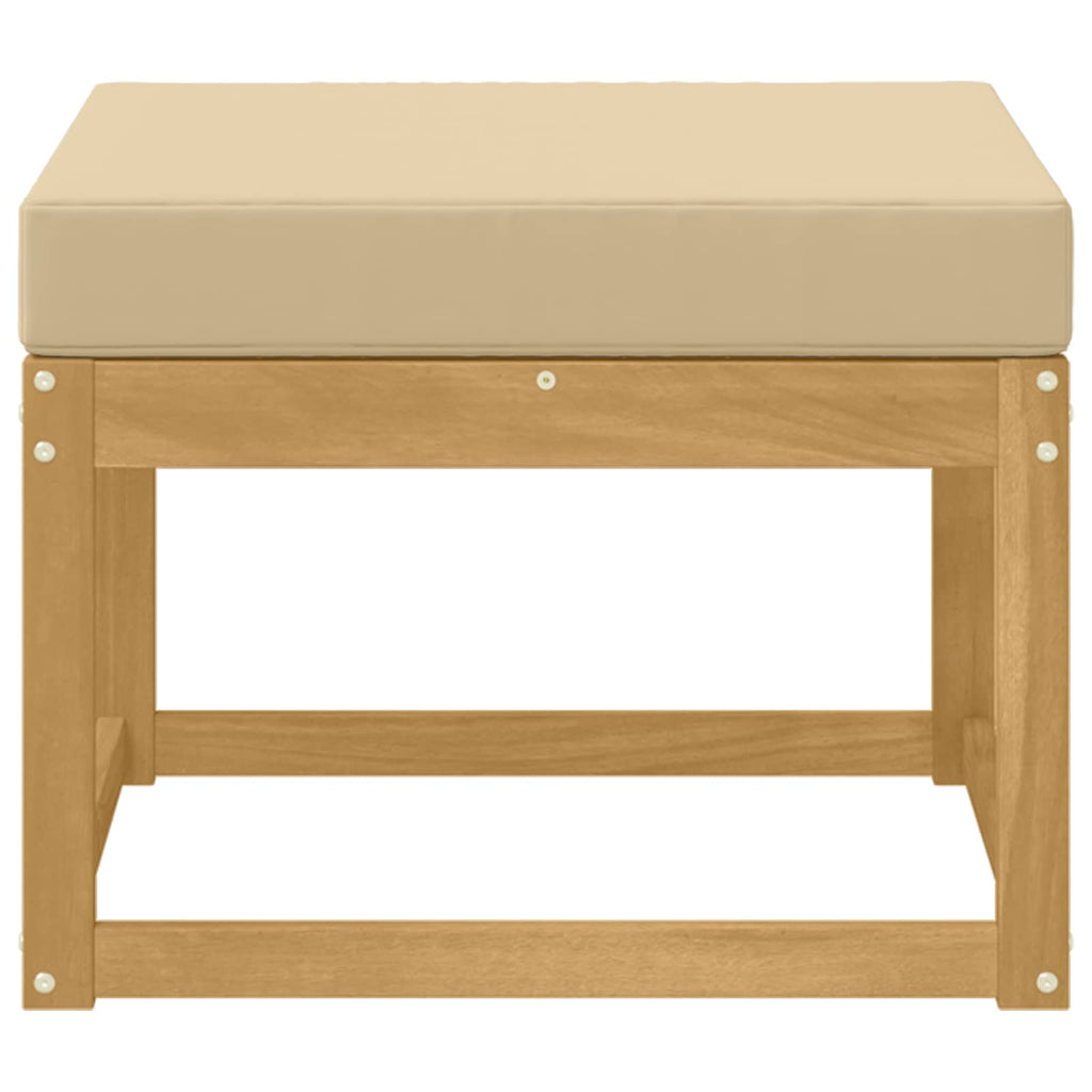 Outdoor Hocker Massivholz Akazie Weiß