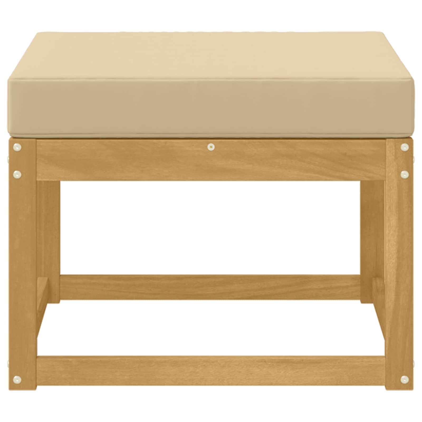 Outdoor Hocker Massivholz Akazie Weiß