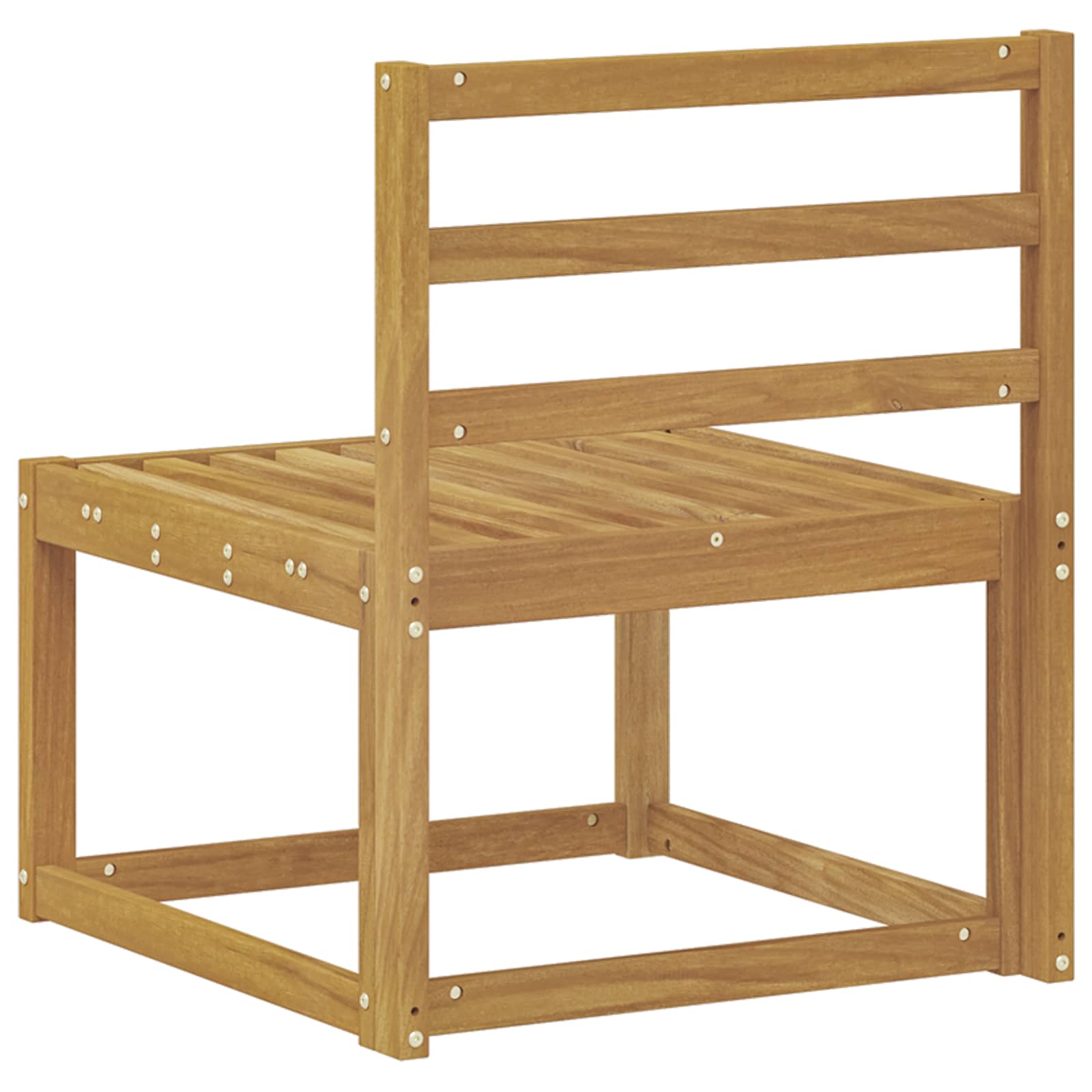 Outdoor Mittelsofa Massivholz Akazie Weiß 59 x 63 x 73 cm