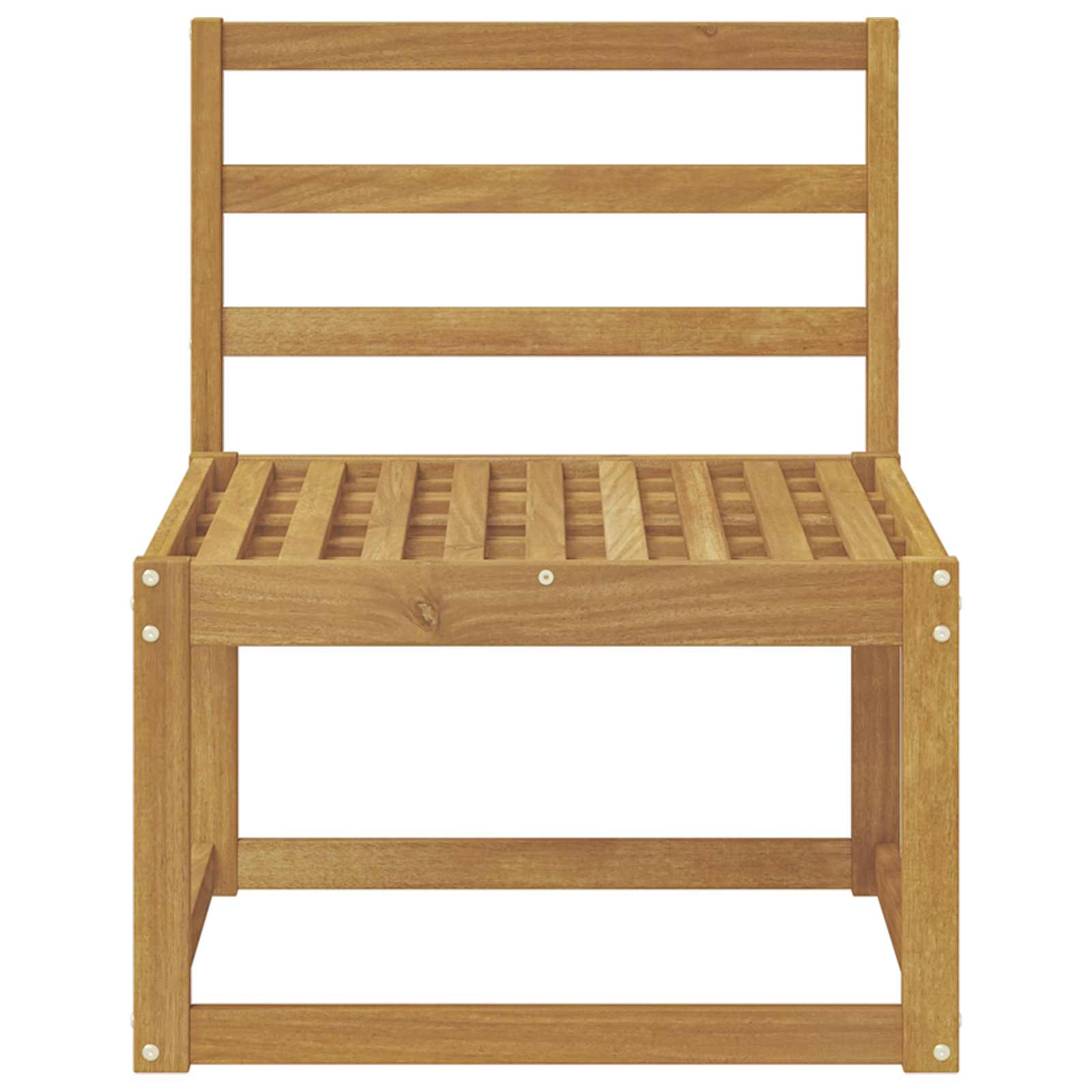 Outdoor Mittelsofa Massivholz Akazie Weiß 59 x 63 x 73 cm