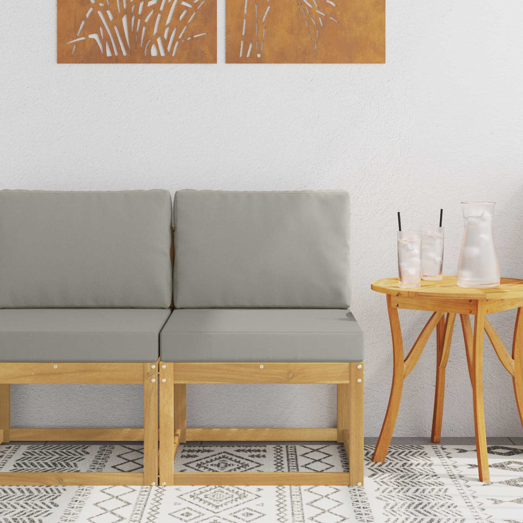 Outdoor-Sofagarnitur Weiß und Hellgrau 59 x 63 x 73 cm