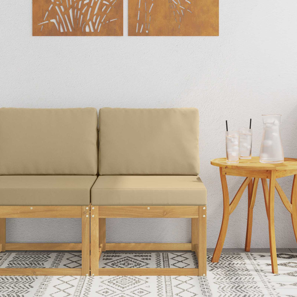 Outdoor-Sofagarnitur Weiß und Beige 59 x 63 x 73 cm