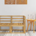 Outdoor Ecksofa Massivholz Akazie Weiß 63 x 63 x 73 cm