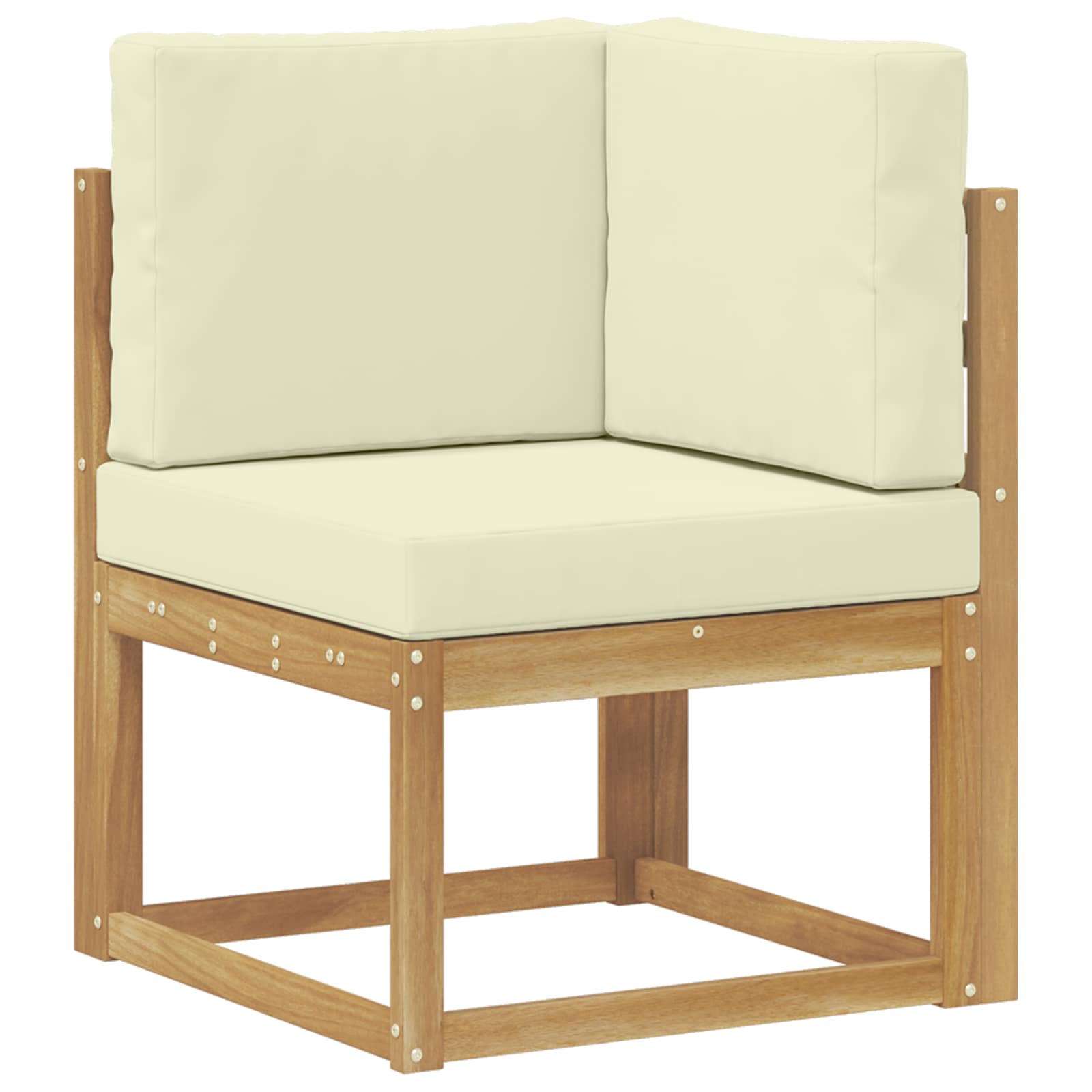 Outdoor Ecksofa Massivholz Akazie Weiß