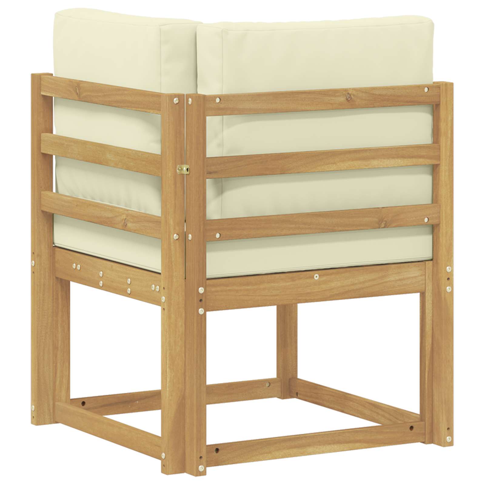 Outdoor Ecksofa Massivholz Akazie Weiß