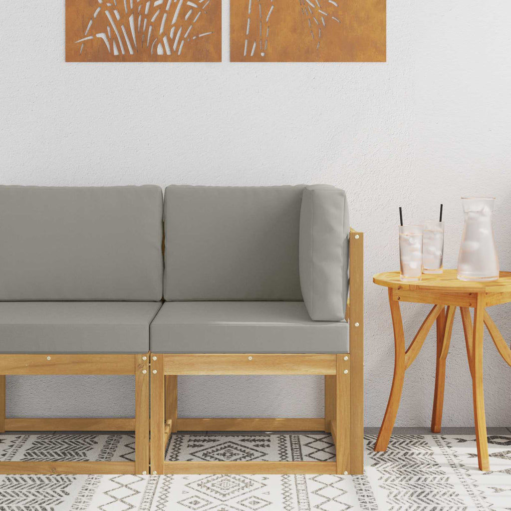 Outdoor-Sofagarnitur Weiß und Hellgrau 51 x 54 x 73 cm