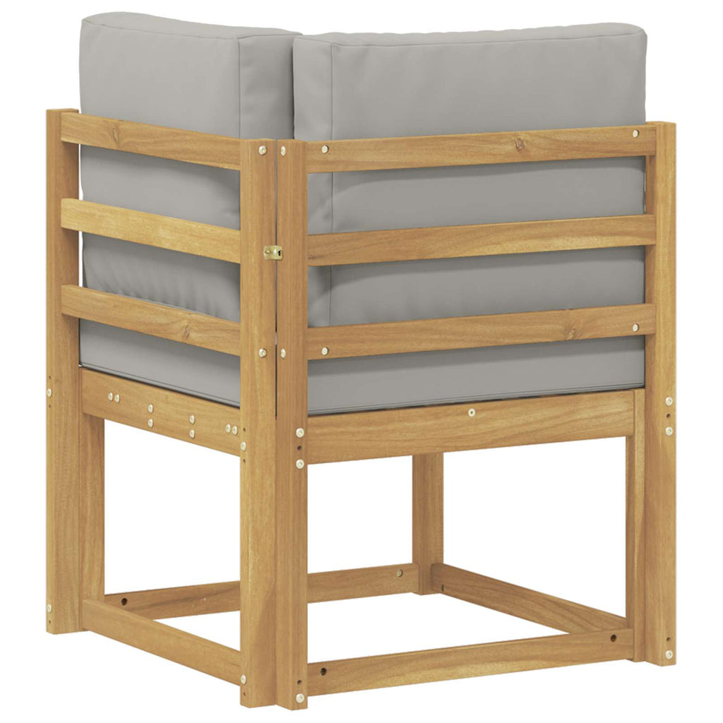 Outdoor-Sofagarnitur Weiß und Hellgrau 51 x 54 x 73 cm