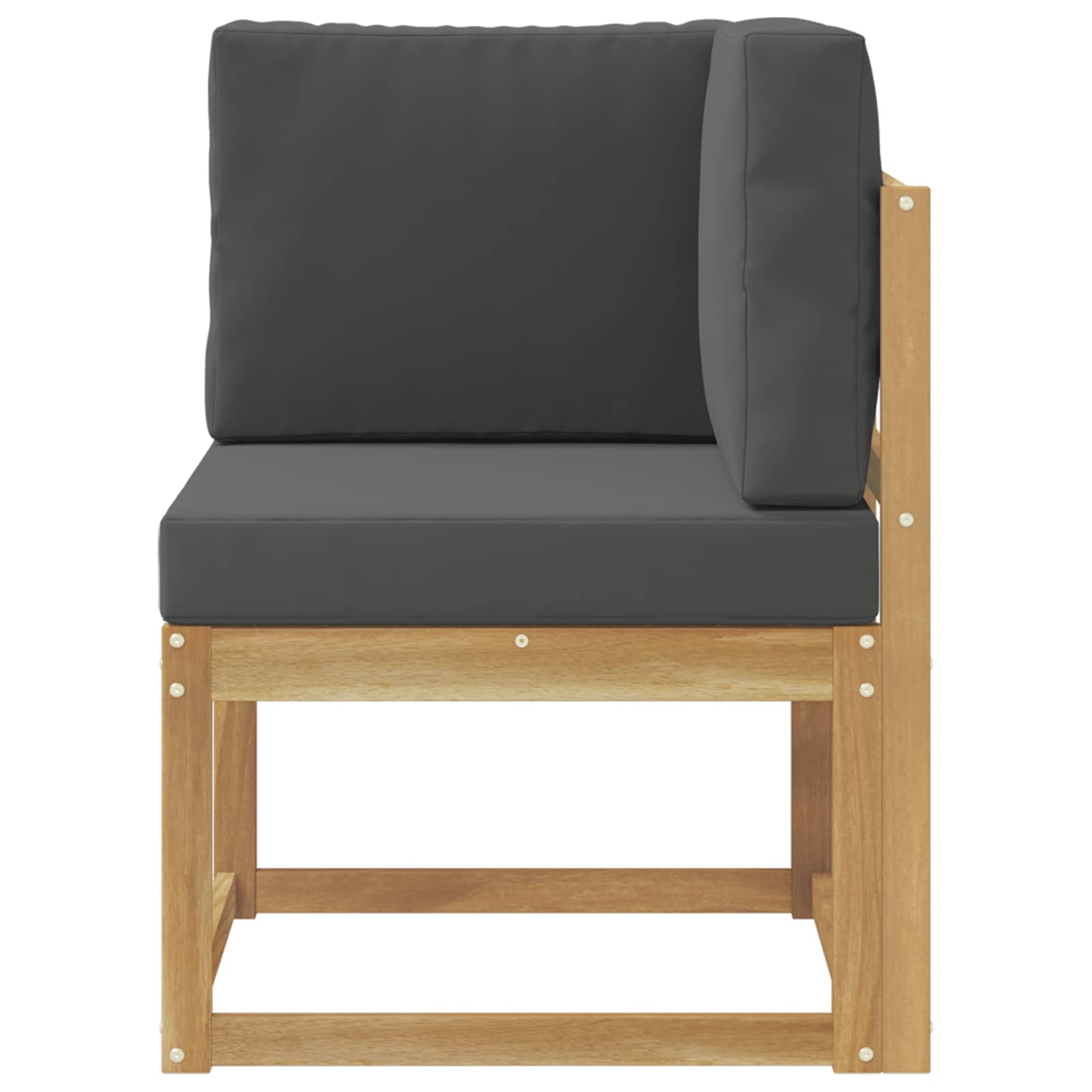 Outdoor Ecksofa Massivholz Akazie Weiß