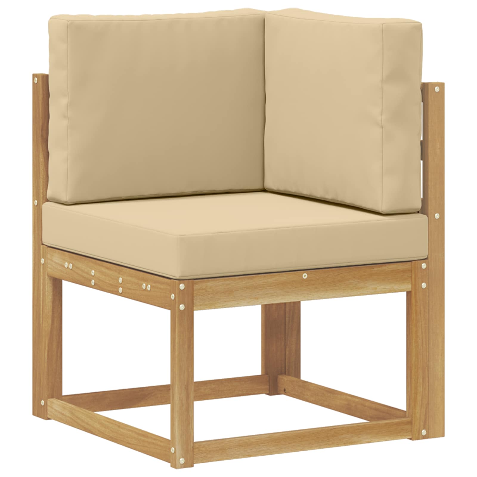 Outdoor Ecksofa Massivholz Akazie Weiß