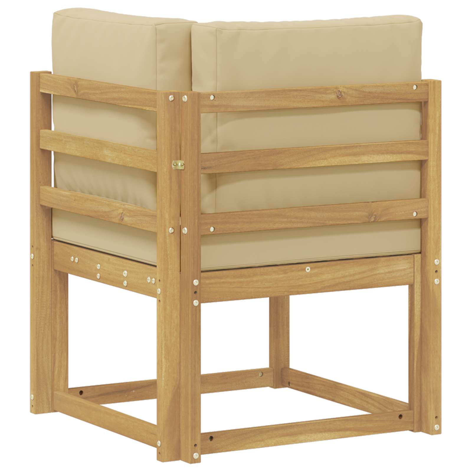 Outdoor Ecksofa Massivholz Akazie Weiß