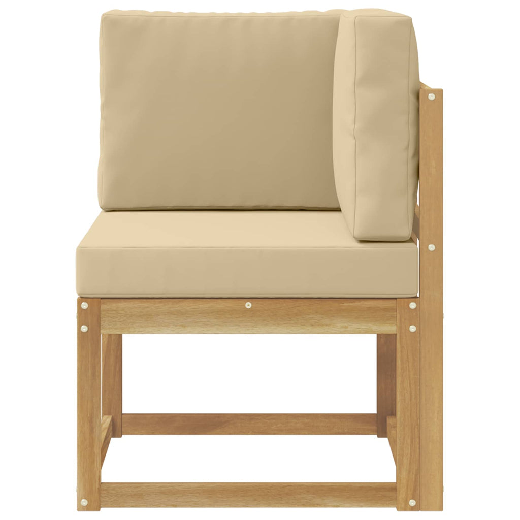 Outdoor Ecksofa Massivholz Akazie Weiß