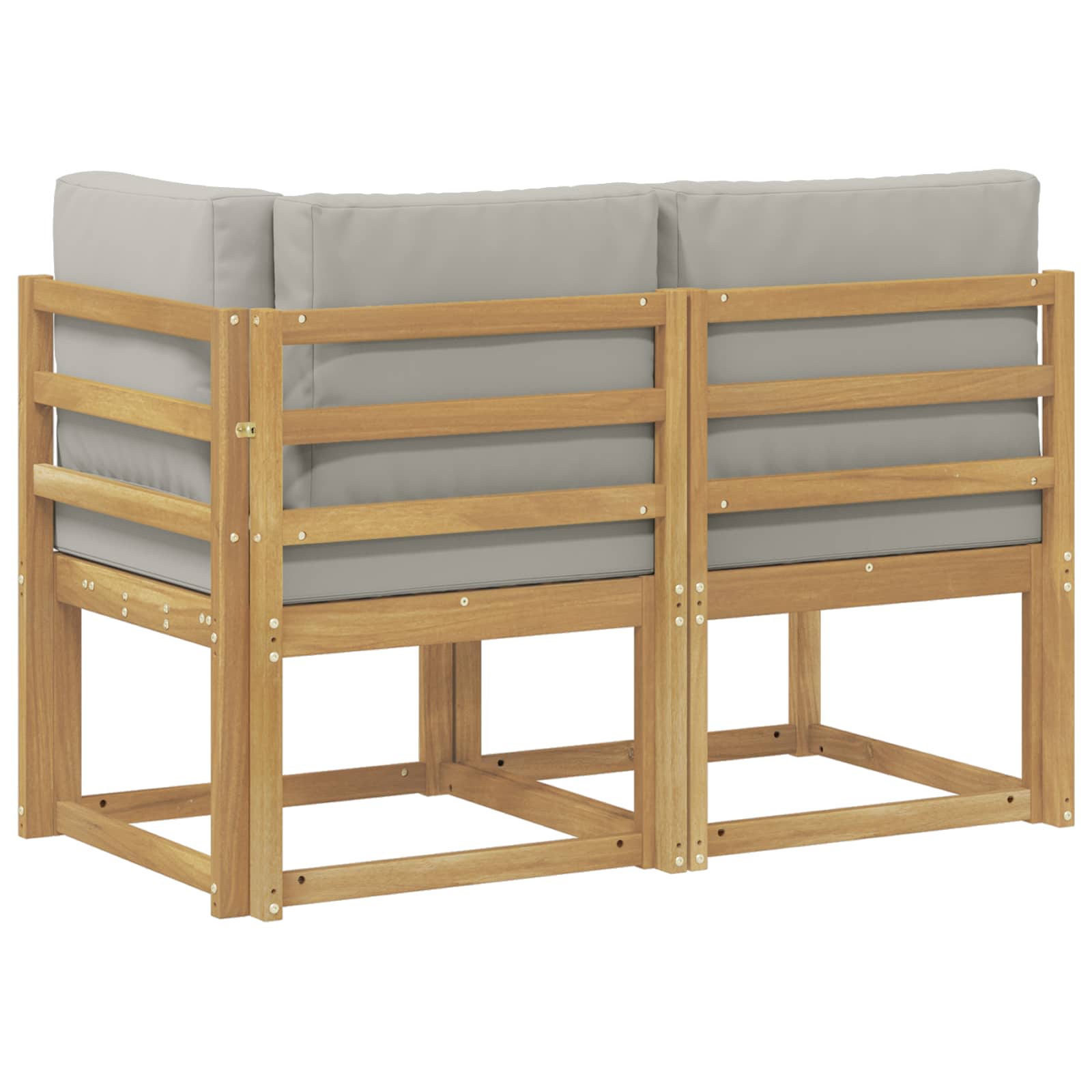Outdoor Mittel- und Ecksofa 2 Stück Weiß Massivholz Akazie