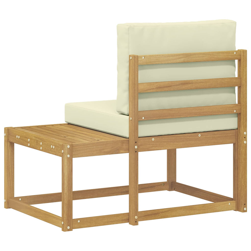 Outdoor End Sofa Weiß 91 x 63 x 73 cm Massivholz Akazie