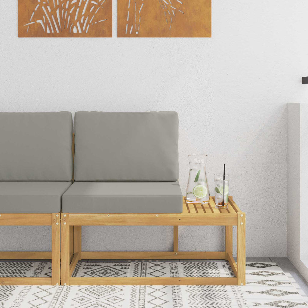 Outdoor End Sofa Weiß 91 x 63 x 73 cm Massivholz Akazie
