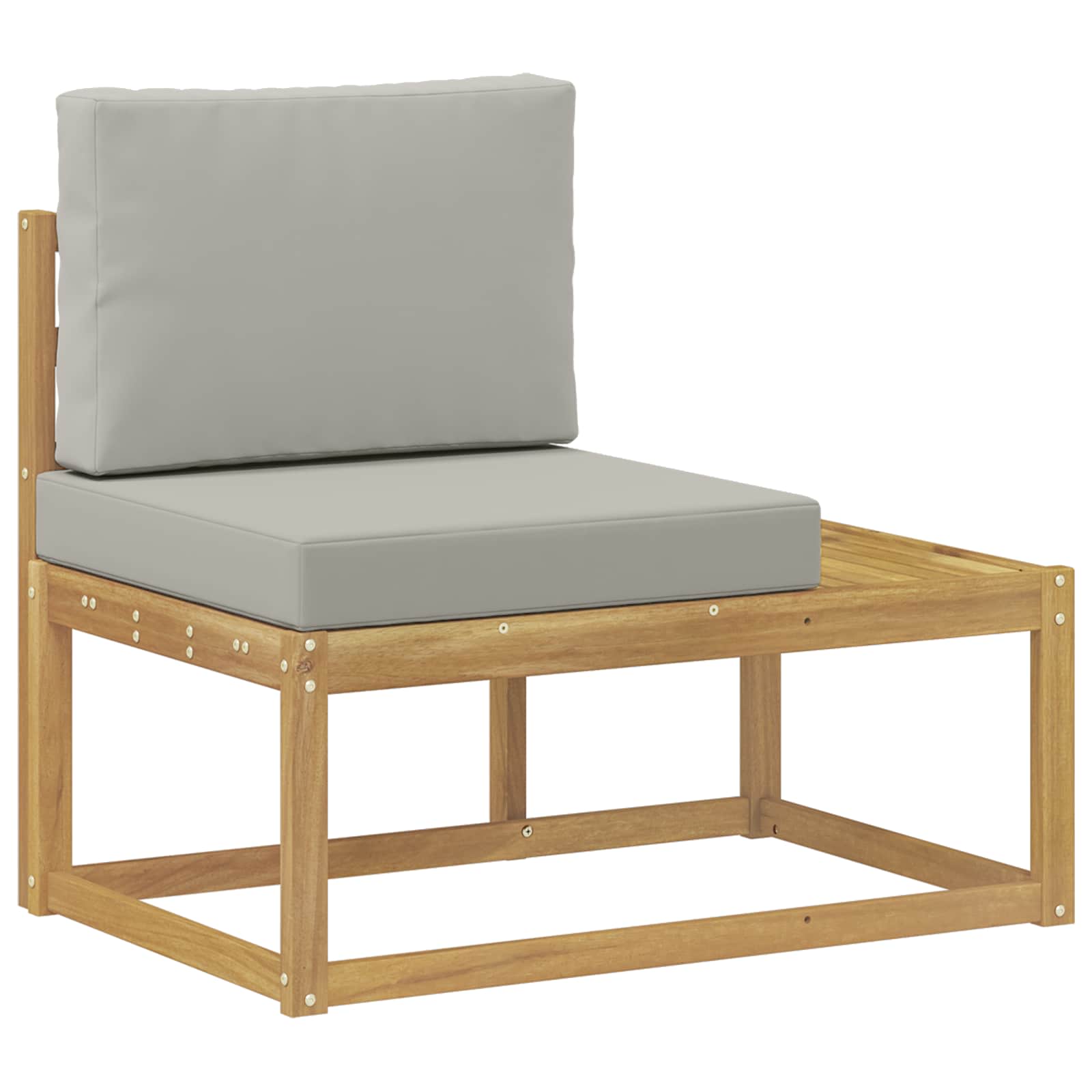 Outdoor End Sofa Weiß 91 x 63 x 73 cm Massivholz Akazie