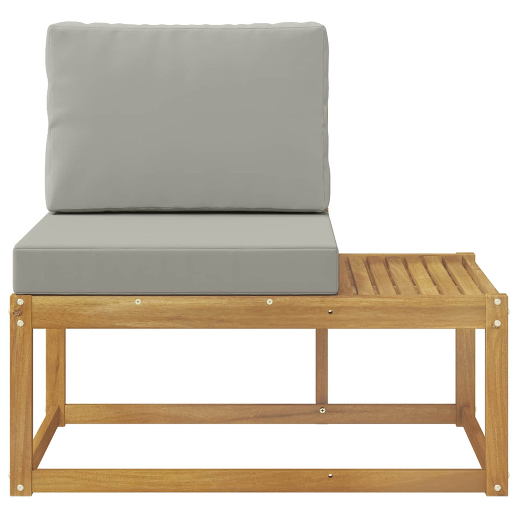 Outdoor End Sofa Weiß 91 x 63 x 73 cm Massivholz Akazie