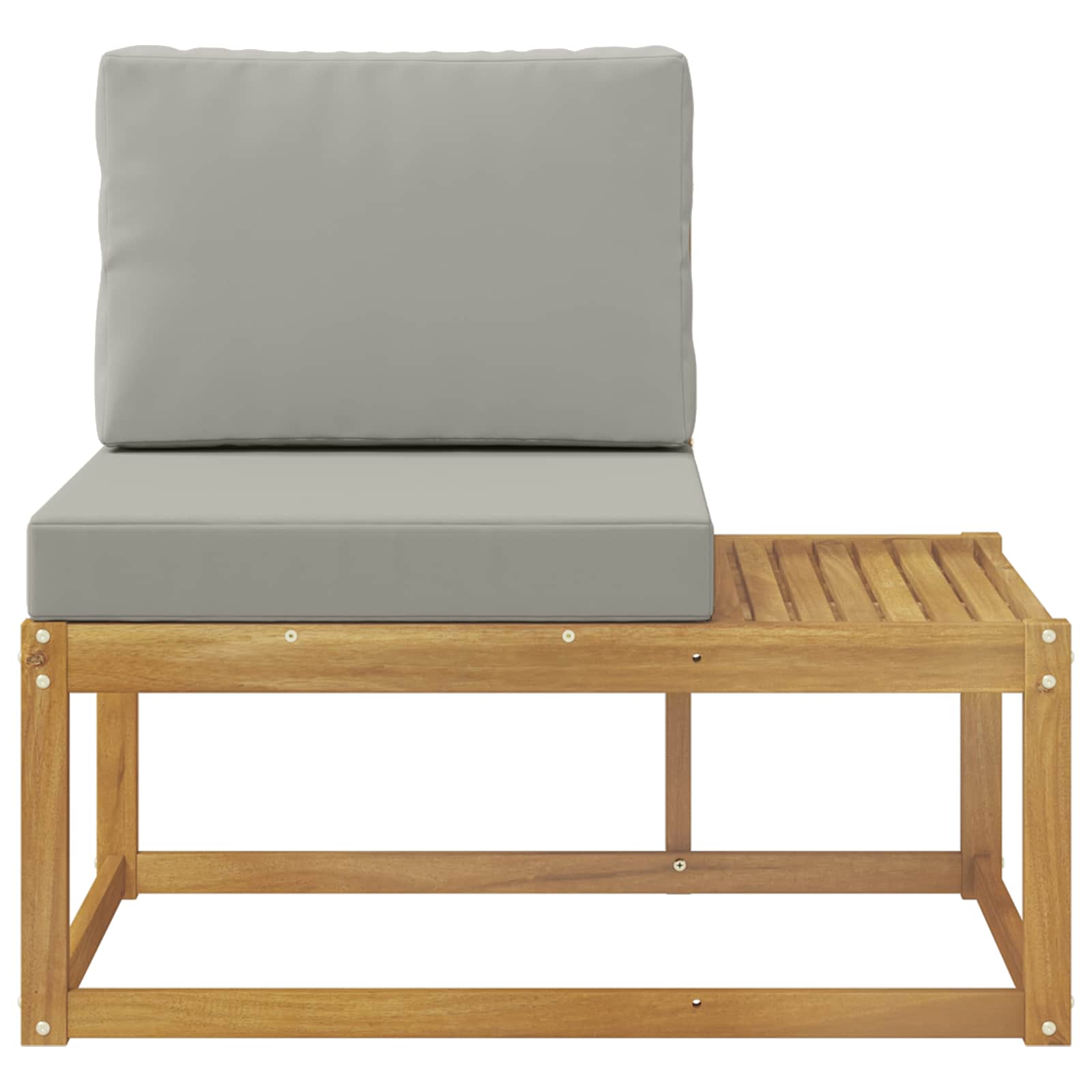 Outdoor End Sofa Weiß 91 x 63 x 73 cm Massivholz Akazie