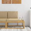 Outdoor End Sofa Weiß 91 x 63 x 73 cm Massivholz Akazie