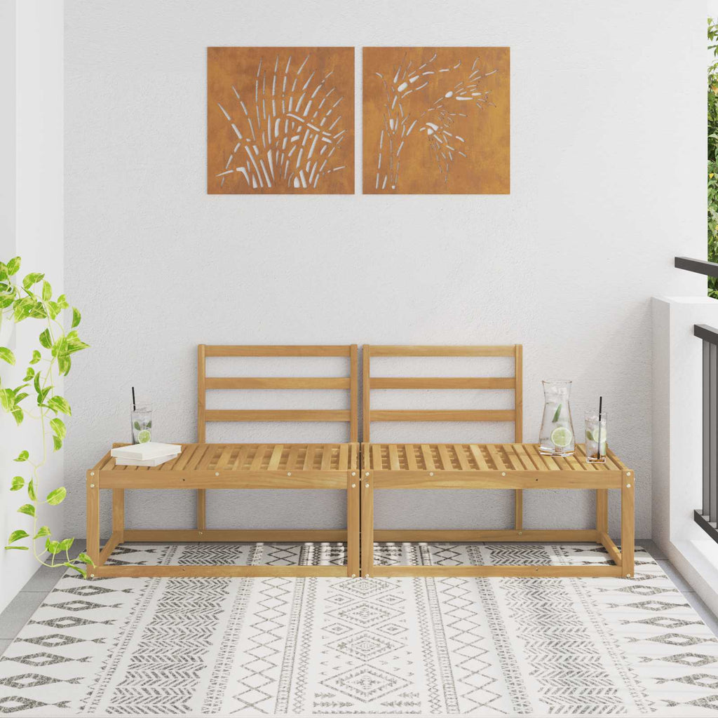 Outdoor End Sofa 2 Stück Weiß 182,5 x 63 x 73 cm